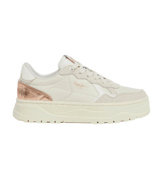 Pepe Jeans Kore Sun W off-white leather trainers
