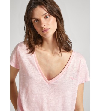 Pepe Jeans T-shirt met V-hals roze