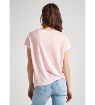 Pepe Jeans Maglietta rosa con scollo a V