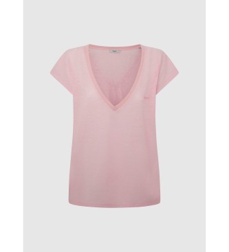 Pepe Jeans T-shirt  col en V rose