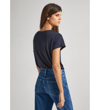 Pepe Jeans T-shirt com decote em V azul-marinho