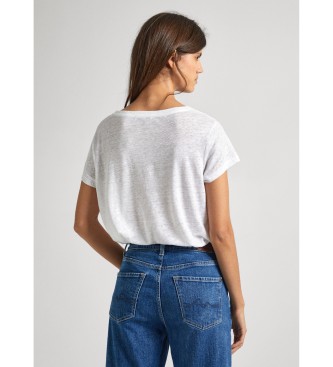 Pepe Jeans T-shirt com decote em V branco