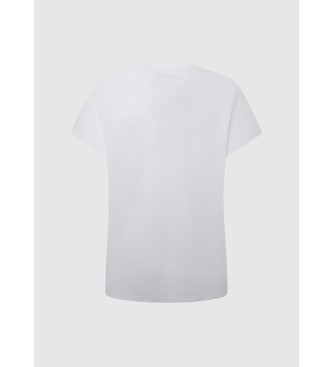 Pepe Jeans Hvid T-shirt med V-udskring