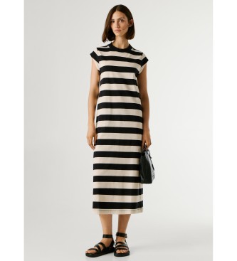 Pepe Jeans Fliederfarbenes schwarzes Kleid