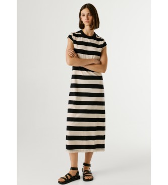 Pepe Jeans Fliederfarbenes schwarzes Kleid