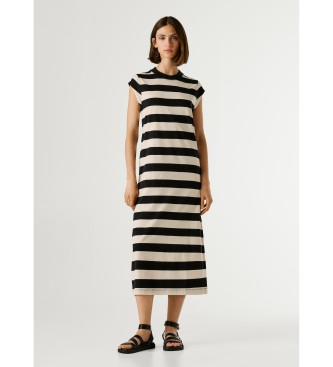 Pepe Jeans Fliederfarbenes schwarzes Kleid