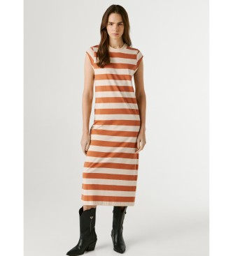 Pepe Jeans Lilla beige kjole