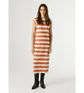 Pepe Jeans Lilla beige kjole