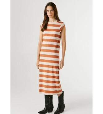 Pepe Jeans Lilla beige kjole