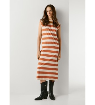 Pepe Jeans Lilla beige kjole