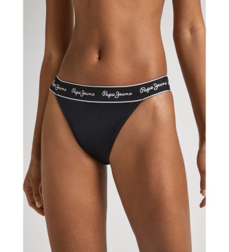 Pepe Jeans Bikiniunderdel med logotyp svart