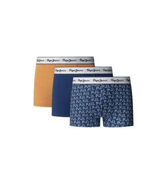 Pepe Jeans Lot de 3 boxers en jersey de coton stretch multicolore