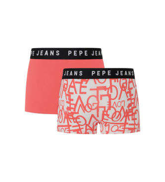 Pepe Jeans Pack 2 Boxers Love rouge