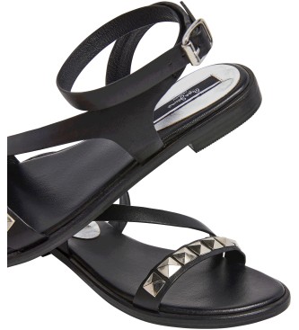 Pepe Jeans Leather Sandals Mady Straps black
