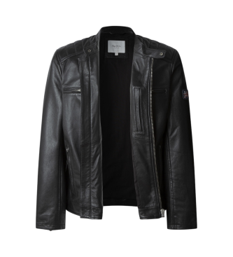 Pepe Jeans Casaco de couro Malvar preto