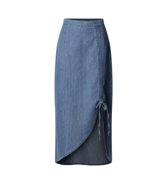 Pepe Jeans Lange rok van blauwe niet-elastische denimstof