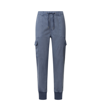 Pepe Jeans Spodnie joggery New Crusade niebieskie