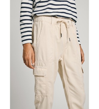 Pepe Jeans New Crusade jogger hlače bele barve