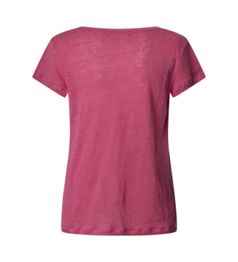 Pepe Jeans Camiseta De Manga Corta Y Cuello De Pico Megan rosa