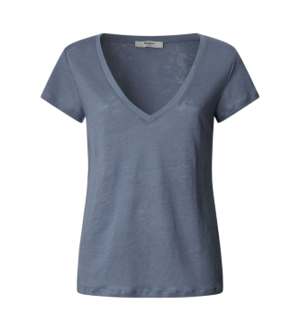 Pepe Jeans Megan T-Shirt mit kurzen rmeln und V-Ausschnitt blau