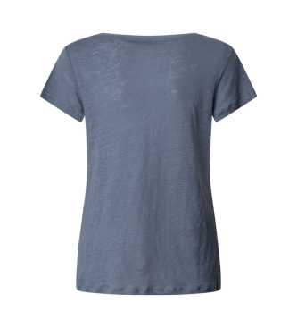 Pepe Jeans Megan T-Shirt mit kurzen rmeln und V-Ausschnitt blau