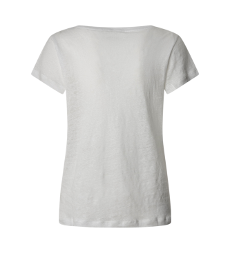 Pepe Jeans Megan kortrmet T-shirt med V-hals hvid