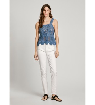 Pepe Jeans Pantaln 5 bolsillos fit slim Thelma blanco