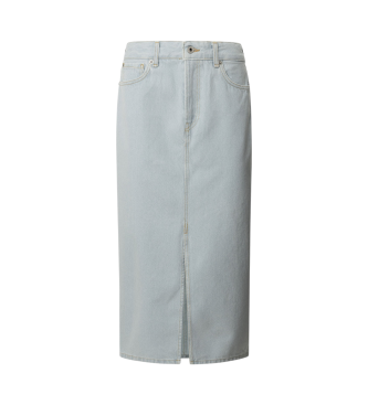 Pepe Jeans Midirok van blauwe niet-elastische denimstof