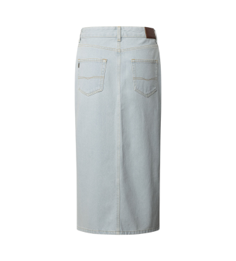 Pepe Jeans Midirok van blauwe niet-elastische denimstof