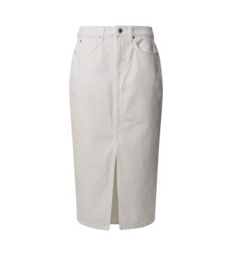 Pepe Jeans Midirok van witte niet-elastische denimstof