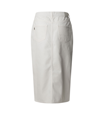 Pepe Jeans Midirok van witte niet-elastische denimstof