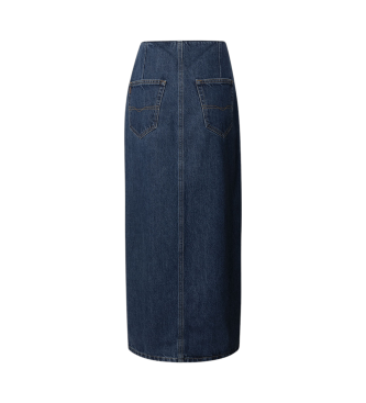 Pepe Jeans Midirock aus blauem, nicht dehnbarem Denim-Stoff