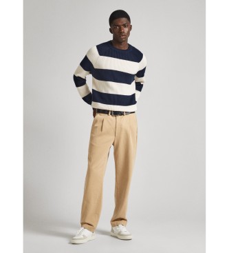 Pepe Jeans Pull Miles blanc, marine