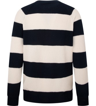 Pepe Jeans Maglione Miles bianco e blu scuro