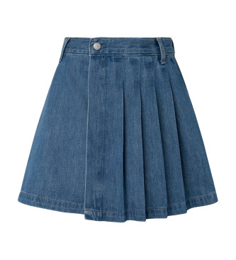 Pepe Jeans Blue Pleated Denim Skirt