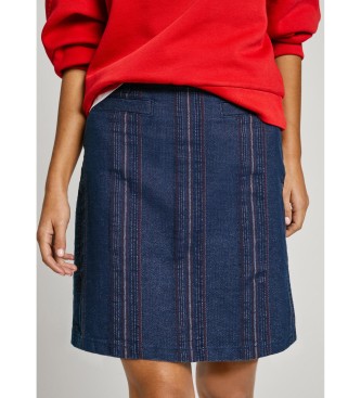 Pepe Jeans Navy Weave Skirt