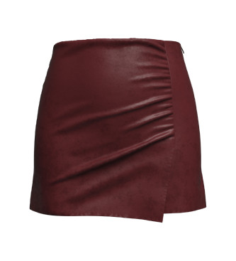 Pepe Jeans Maroon Noa leather skirt and trousers