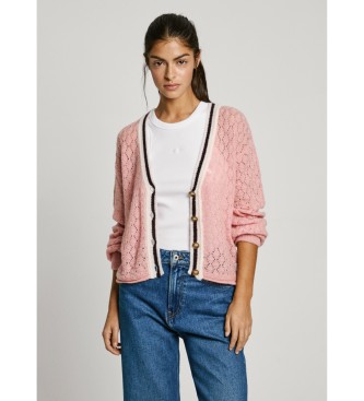 Pepe Jeans Casaco de malha Noe rosa