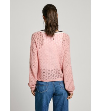 Pepe Jeans Casaco de malha Noe rosa