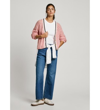 Pepe Jeans Casaco de malha Noe rosa