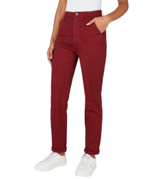 Pepe Jeans Spodnie chino Nora w kolorze bordowym