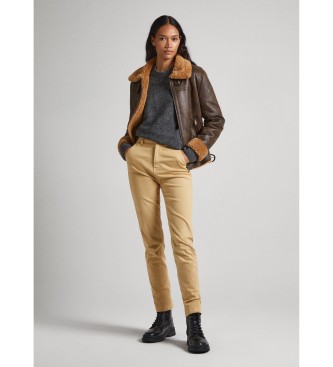 Pepe Jeans Nora beige chino trousers