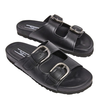 Pepe Jeans Oban Block Leather Sandals black