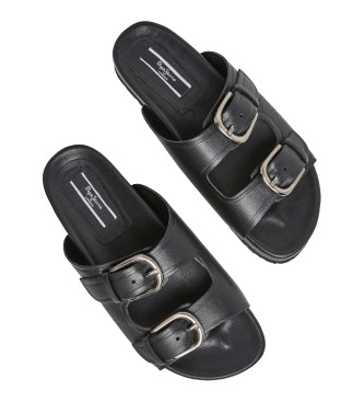 Pepe Jeans Oban Block Leather Sandals noir