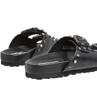 Pepe Jeans Oban Rock Leather Sandals black