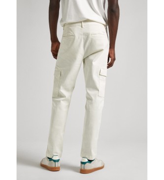 Pepe Jeans Slim Cargo hlače bele barve