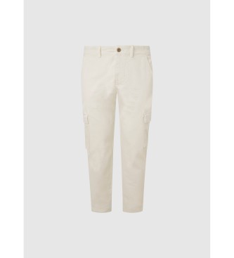 Pepe Jeans Spodnie Slim Cargo białe