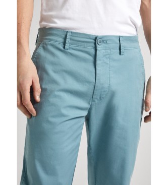 Pepe Jeans Modre tanke hlače Chino
