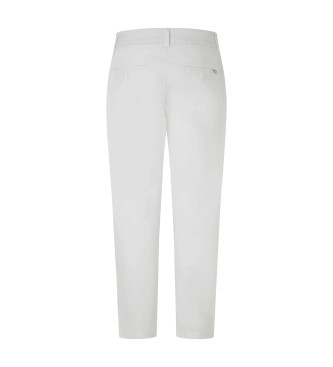 Pepe Jeans Białe spodnie chino slim