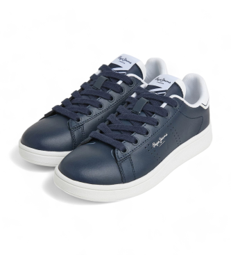 Pepe Jeans Player Basic Sneakers i lder marinbl